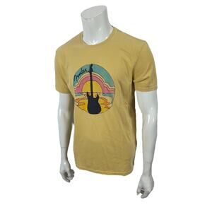 Fender for Lucky Brand Graphic Guitar Honey Wheat Cotton Tee T-Shirt Mens L